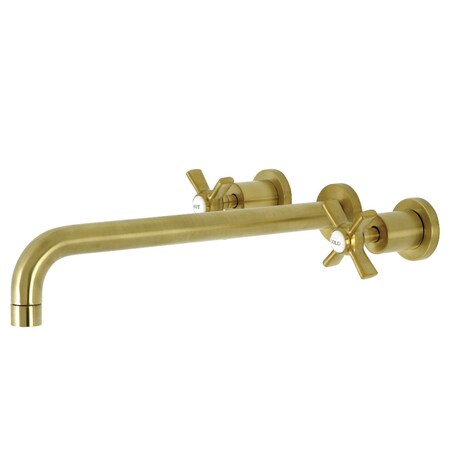 Kingston Brass KS8047ZX Wall Mount Tub Faucet, Brushed Brass KS8047ZX